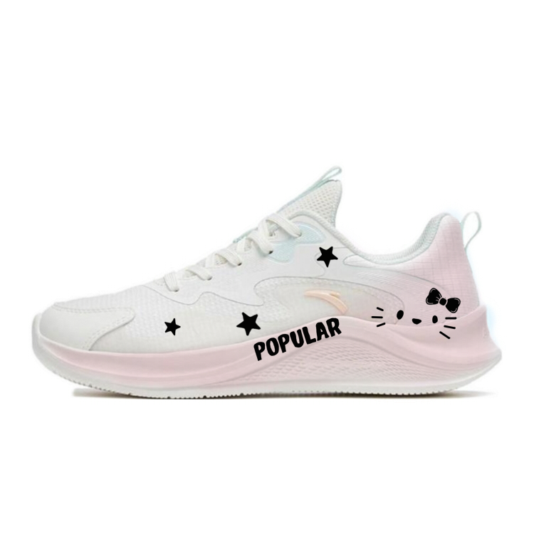 Anta Walk Cushioning, Slip Resistant, And Abrasion Resistant Low Top Casual Sprint Running Shoes Women's White Pink