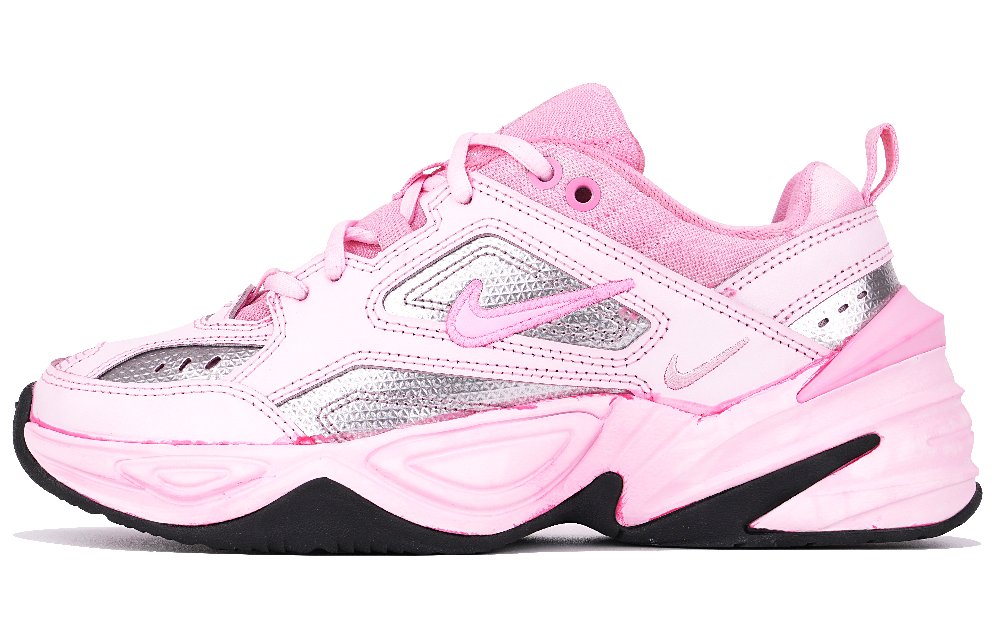 Nike M2K Tekno Dye Barbie Hot Girl Wear-Resistant Breathable Cushioning Low-Top Chunky Sneakers Women's Pink Silver