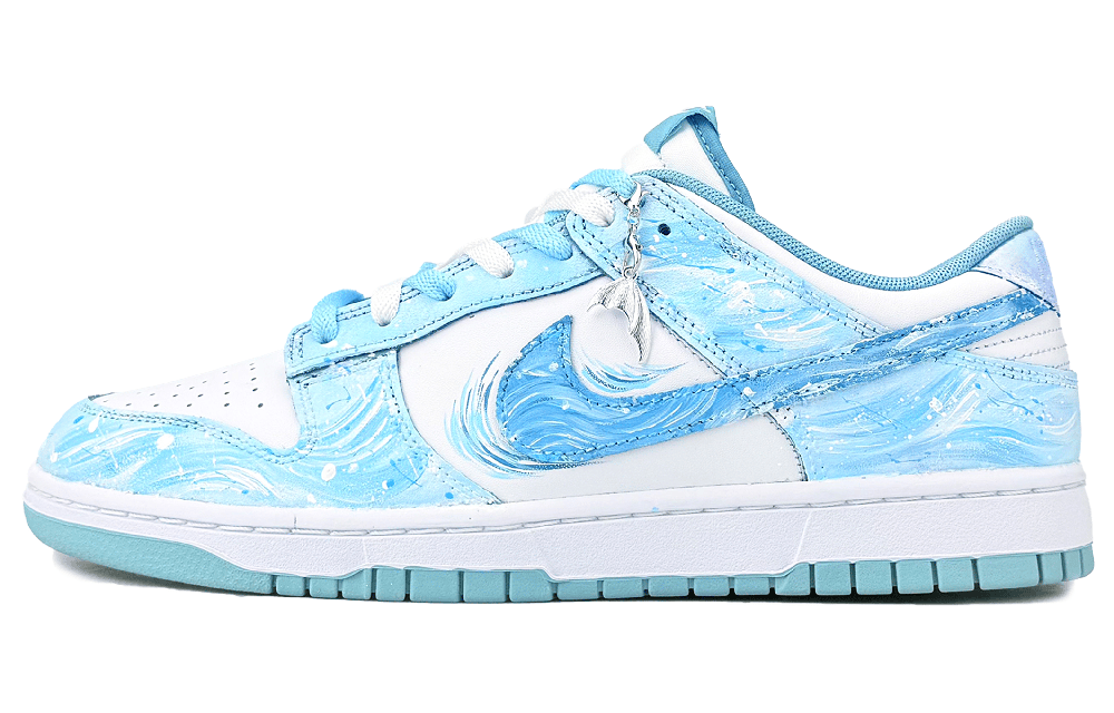 Nike Dunk Abrasion Resistant Low Top Skateboard Shoes Men's White Blue