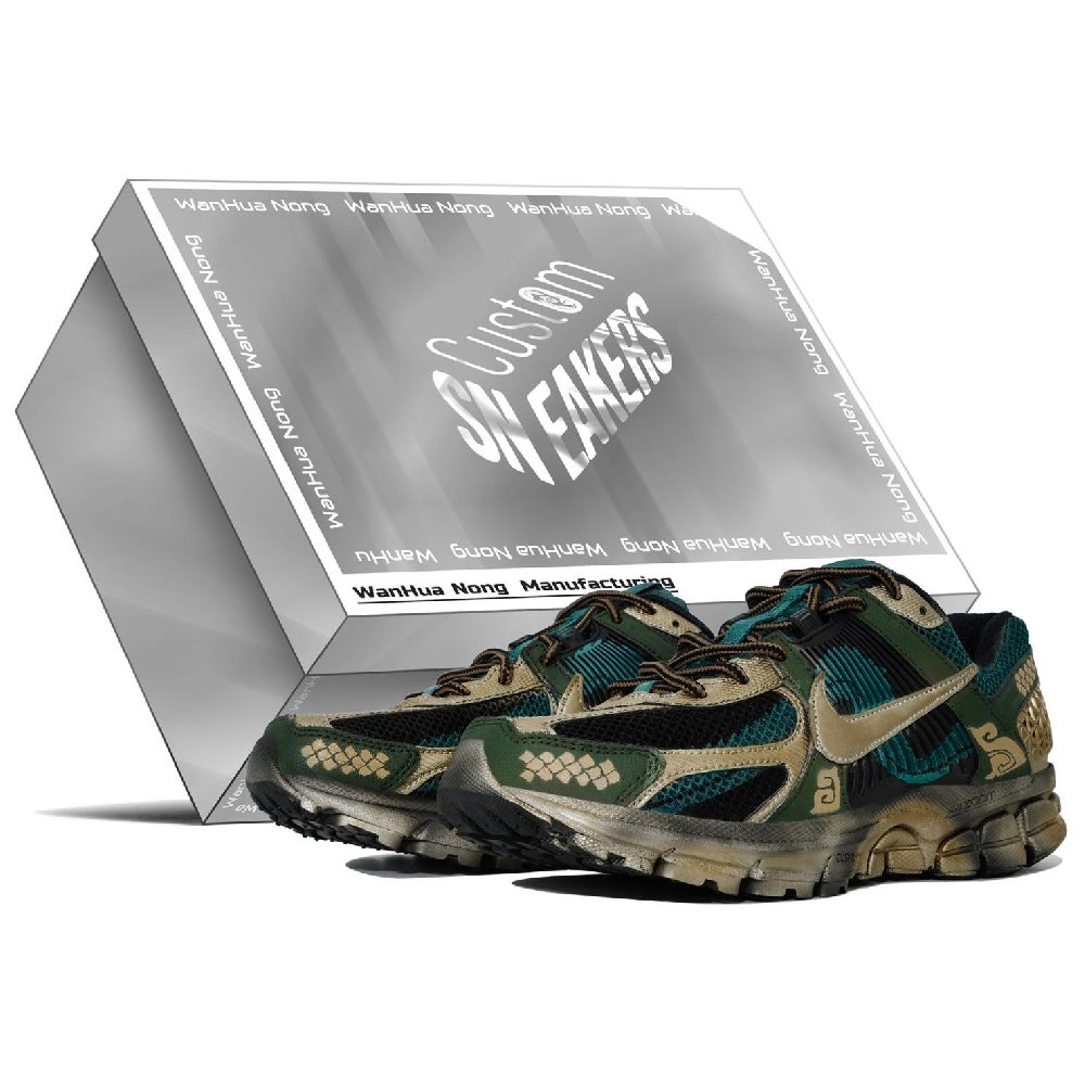 Nike Air Zoom Vomero 5 Low Top Running Shoes Unisex Gold Green