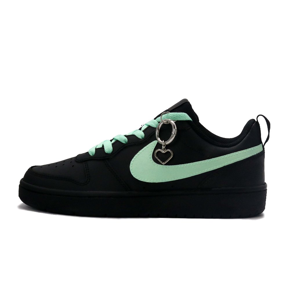 Nike Court Borough Skateboard Shoes Women's Low-Top Black Green