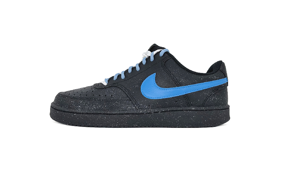 Nike Court Vision Anti-Slip Wear-Resistant Low-Top Skateboard Shoes Unisex Black Blue