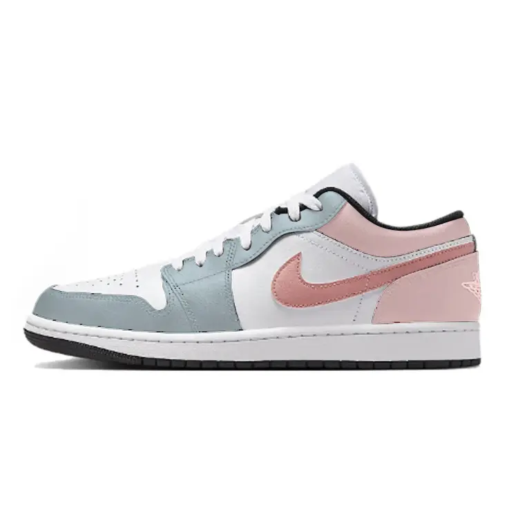 Jordan Air Jordan 1 Swift Macaron Abrasion Resistant Low Top Vintage Basketball Shoes Men's Blue Pink