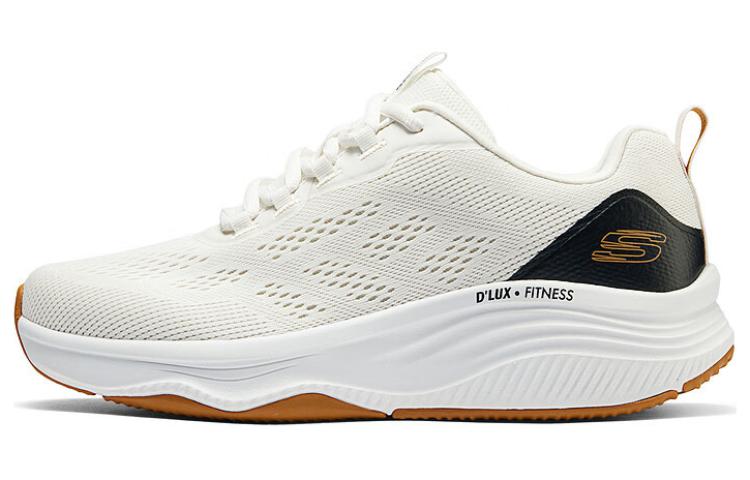 Skechers Cushioning Breathable Low-Top Running Shoes Men's White Black