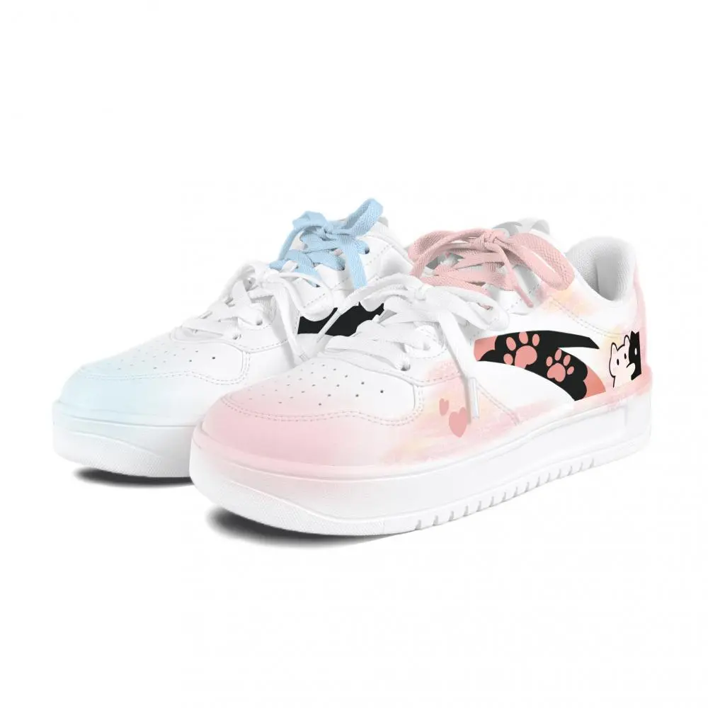 Anta Relaxed Abrasion Resistant Lightweight Slip Resistant Low top Skateboard Shoes Unisex Pink Blue Mismatched