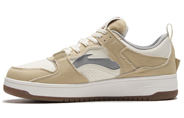 LiNing Layer Pro Anti-Slip And Wear-Resistant Lightweight Low-Top Skateboard Shoes Men's Creamy Brown