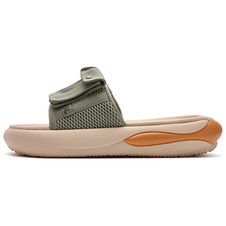 FILA FUSION ZIP UP Slide Slippers Men's Gray Green Platform
