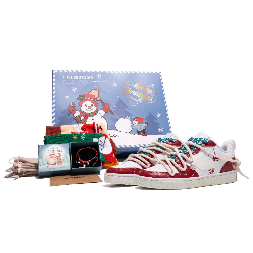Nike Court Borough Low 2 Low-Top Skateboard Shoes GS Red White