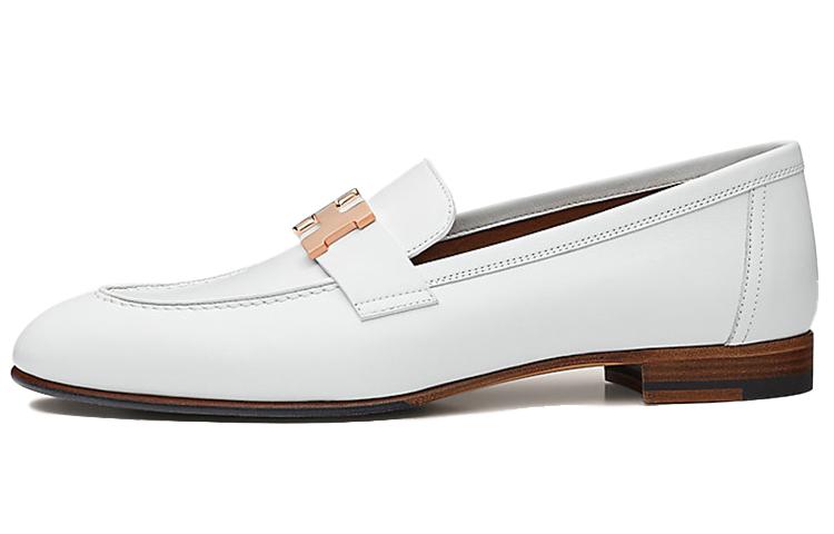 HERMES Paris Loafers Women's White