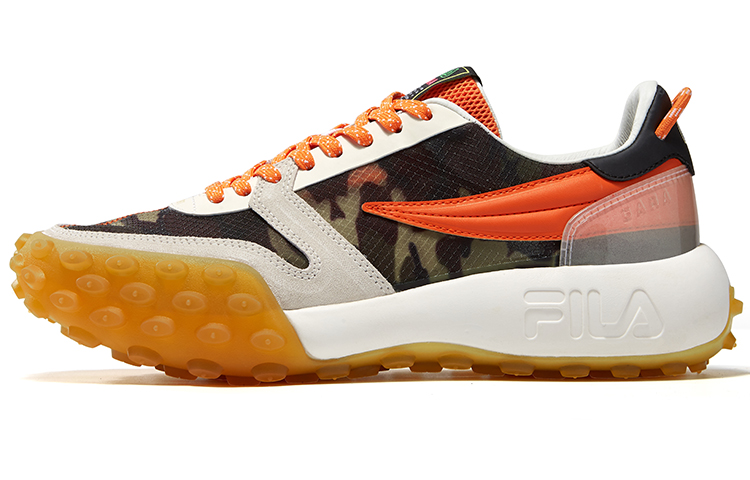 FILA Gara Cushioned Wear-Resistant Breathable Low-Top Chunky Sneakers Women's Courtyard Green
