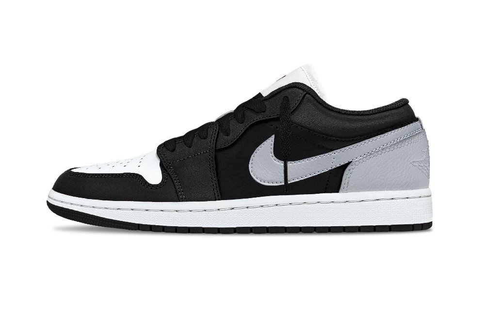 Jordan Air Jordan 1 Black White Golf Abrasion Resistant Low Top Vintage Basketball Shoes Unisex Shadow Black