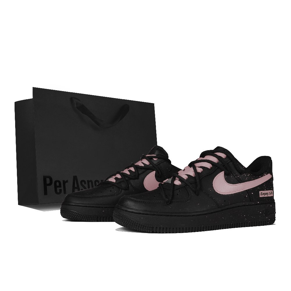 Nike Air Force 1 Low-Top Skateboard Shoes Unisex Black Pink