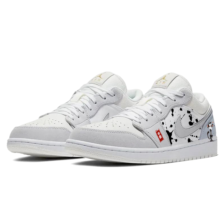 Jordan Air Jordan 1 Vintage Basketball Shoes Unisex Low Top White/Gray купить в интернет-магазине Yoocart с быстрой доставкой по России.