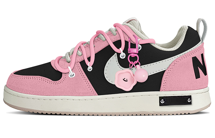 Nike Court Borough PRM Low Top Skateboard Shoes Women's Pink Black