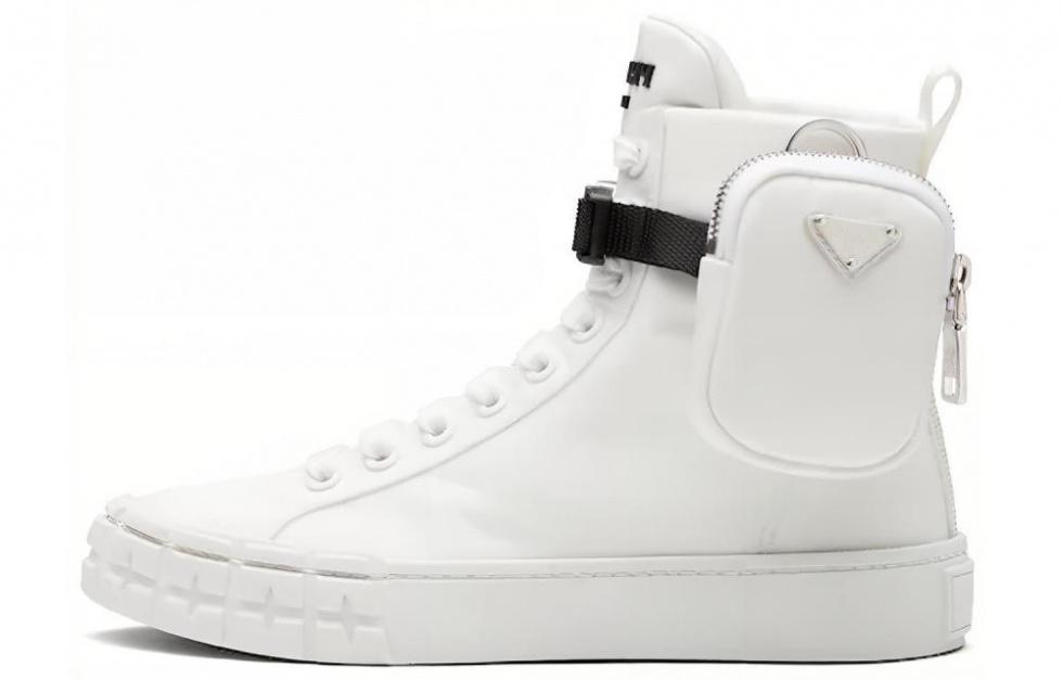 PRADA Wheel Re Nylon Hight Sneakers 'Ivory' Women's