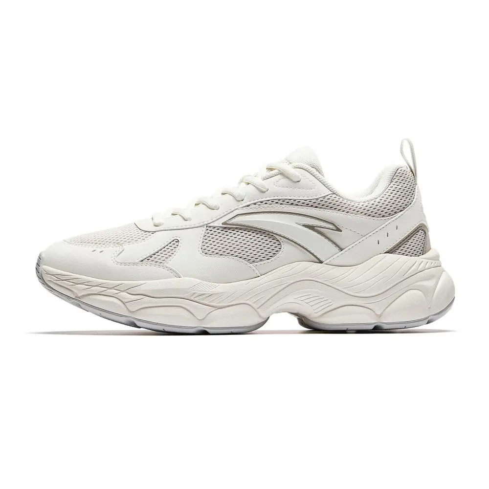 Anta Breathable And Lightweight Low top Casual Shoes Men's White Gray