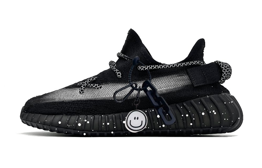 Adidas Originals Yeezy Boost 350 V2 Abrasion Resistant Low Top Casual Shoes Unisex Black