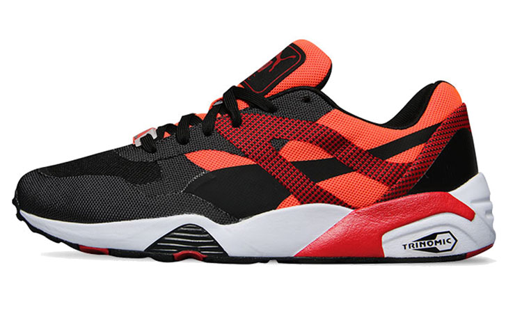 PUMA R698 Progressive Lace Up Running Shoes Black/Yellow