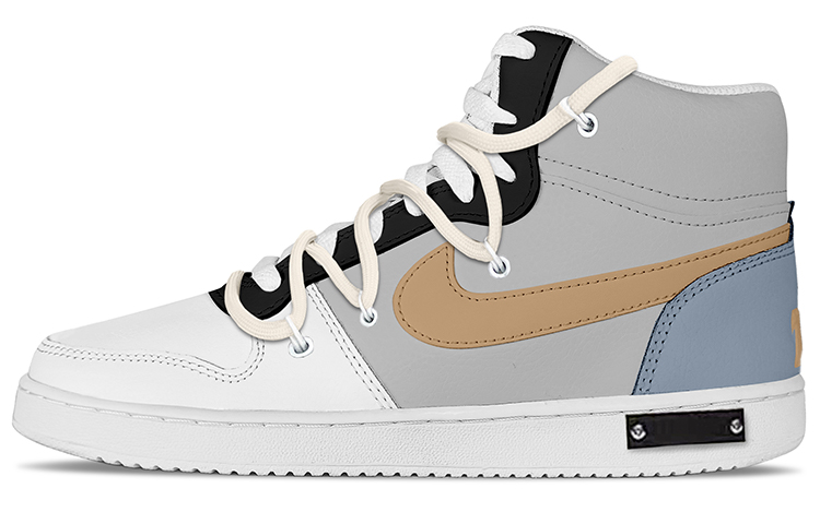 Nike EBERNON Mid Mid-Top Skateboard Shoes Men's Gray Blue