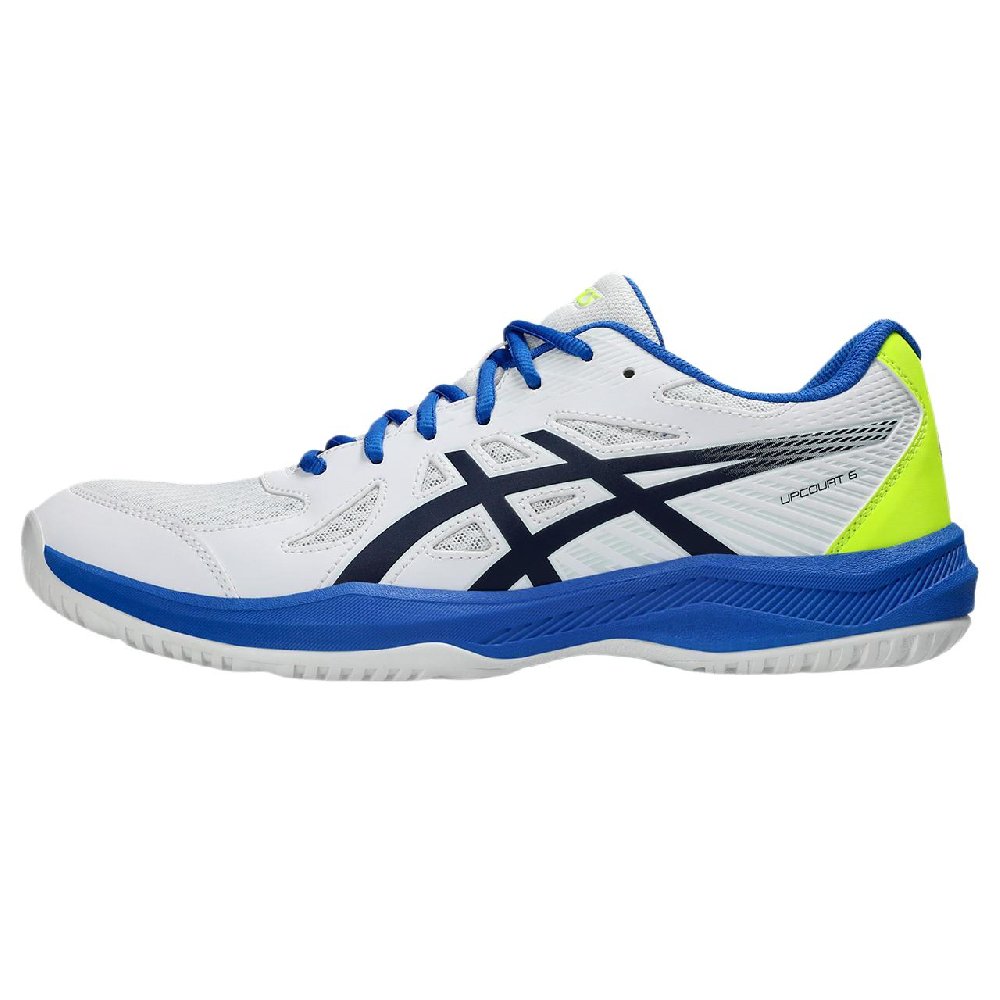 Asics Gel Upcourt 6 Low Top Badminton Shoes Men's White Blue