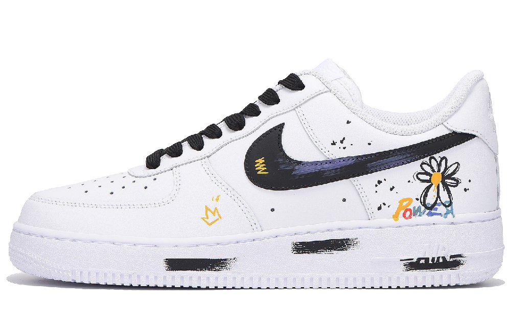 Nike Air Force 1 Coverage Slip Resistant And Abrasion Resistant Low Top Skateboard Shoes Unisex White