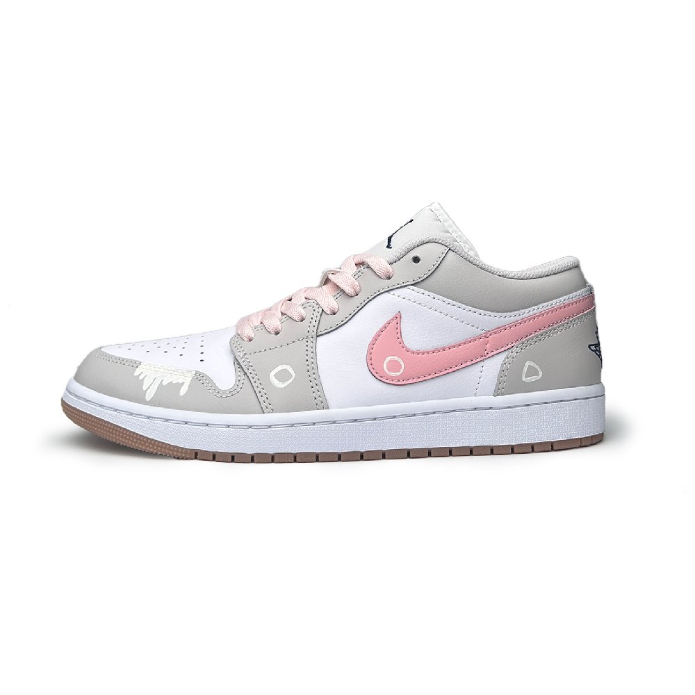Jordan Air Jordan 1 Low Top Vintage Basketball Shoes Unisex Light Gray