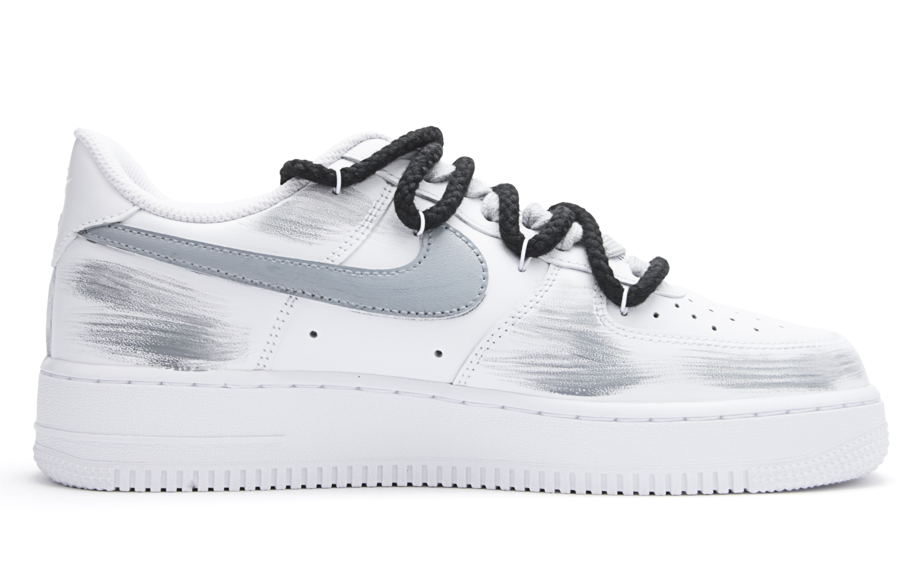 Nike Air Force 1 Cushioning, Wear Resistant Low top Skateboard Shoes Unisex Black White