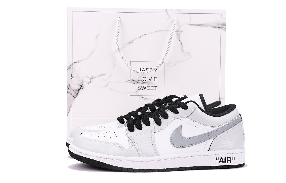 Jordan Air Jordan 1 Anti-Slip Wear-Resistant Low-Top Vintage Basketball Shoes Men's Gray