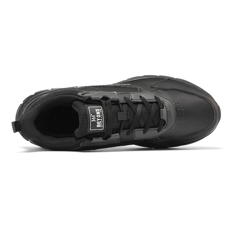 361° Warm Low-Top Casual Shoes Men's Black Gray Color