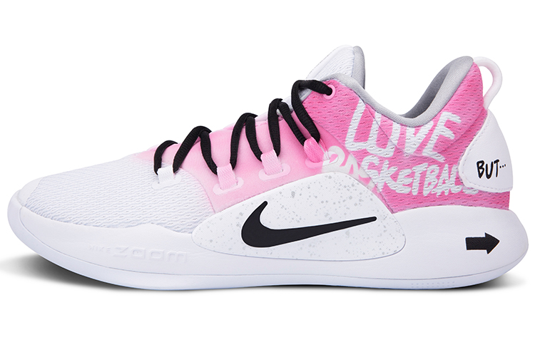Nike Hyperdunk 10 Low Anti-Slip Wear-Resistant Low-Top Basketball Shoes Men's White Pink