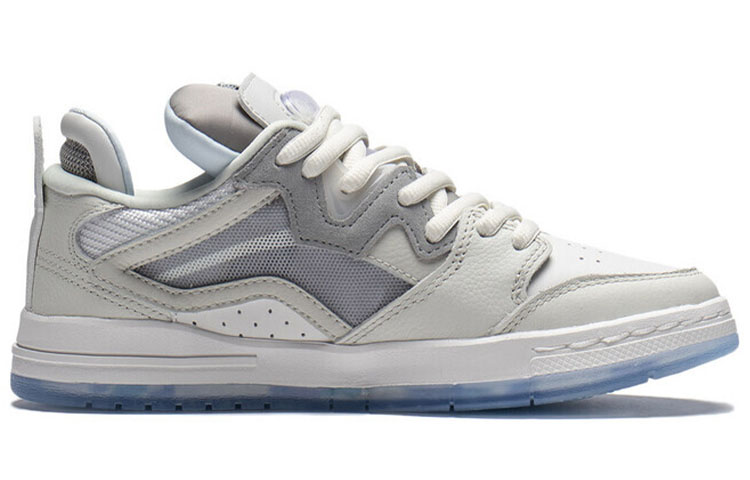 LiNing Pro Abrasion Resistant Breathable Low Top Skateboard Shoes Women's Frost White