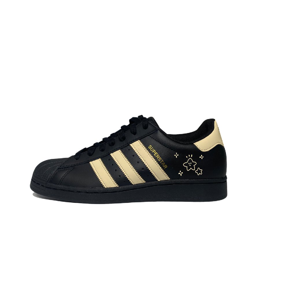 Adidas Originals SUPERSTAR Golden Star Rhythm Low Top Skateboard Shoes Unisex Black Yellow