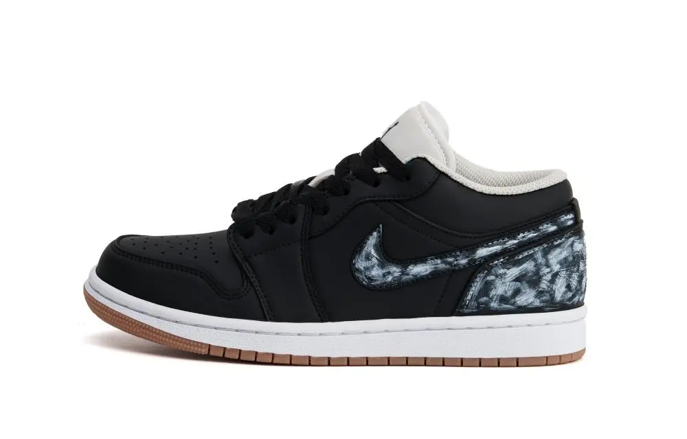 Jordan Air Jordan 1 Cushioning, Abrasion Resistant, Impact Resistant Low top Vintage Basketball Shoes Unisex Black
