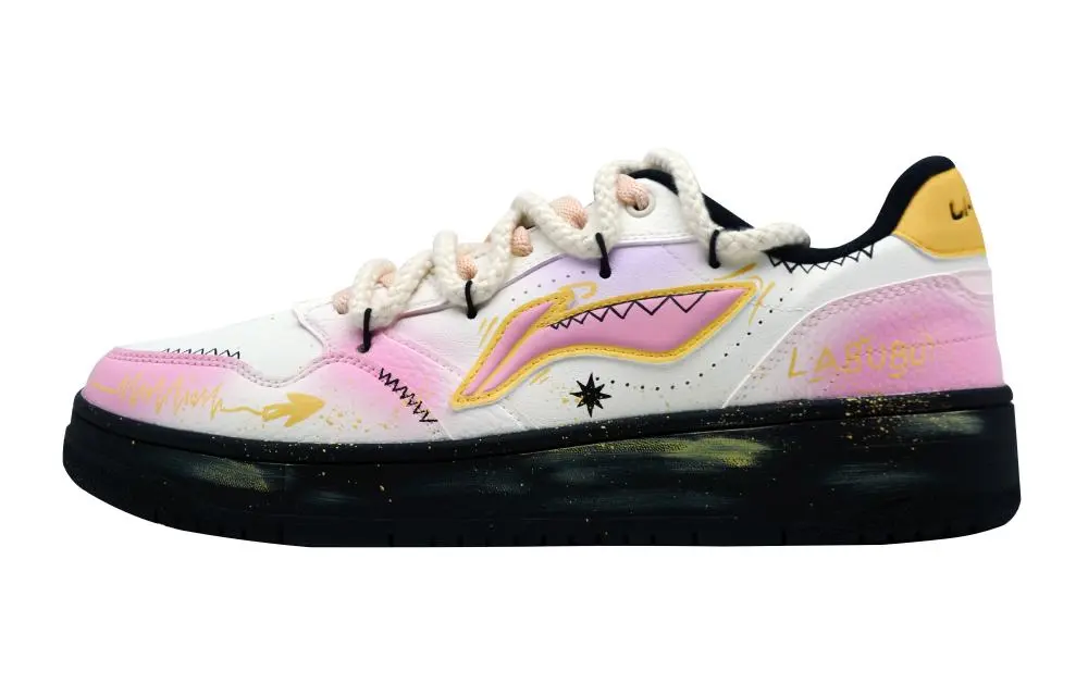 LiNing Tianji Soft Abrasion Resistant Height Increasing Low top Skateboard Shoes Women's Pink