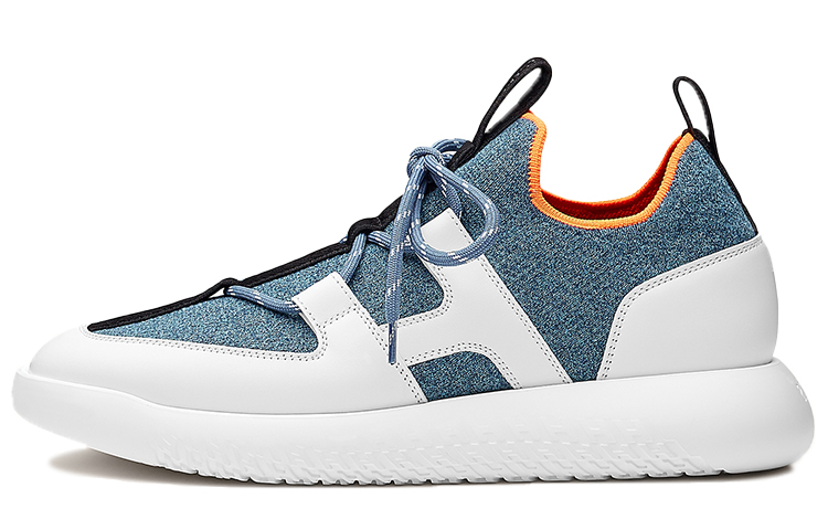 HERMES Duel Anti Slip Wear Resistant Low Top Casual Shoes Women's White Blue