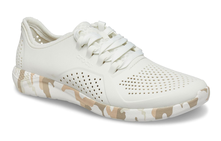 Crocs LiteRide Printed Camo Pacer Sneakers 'White Tan'