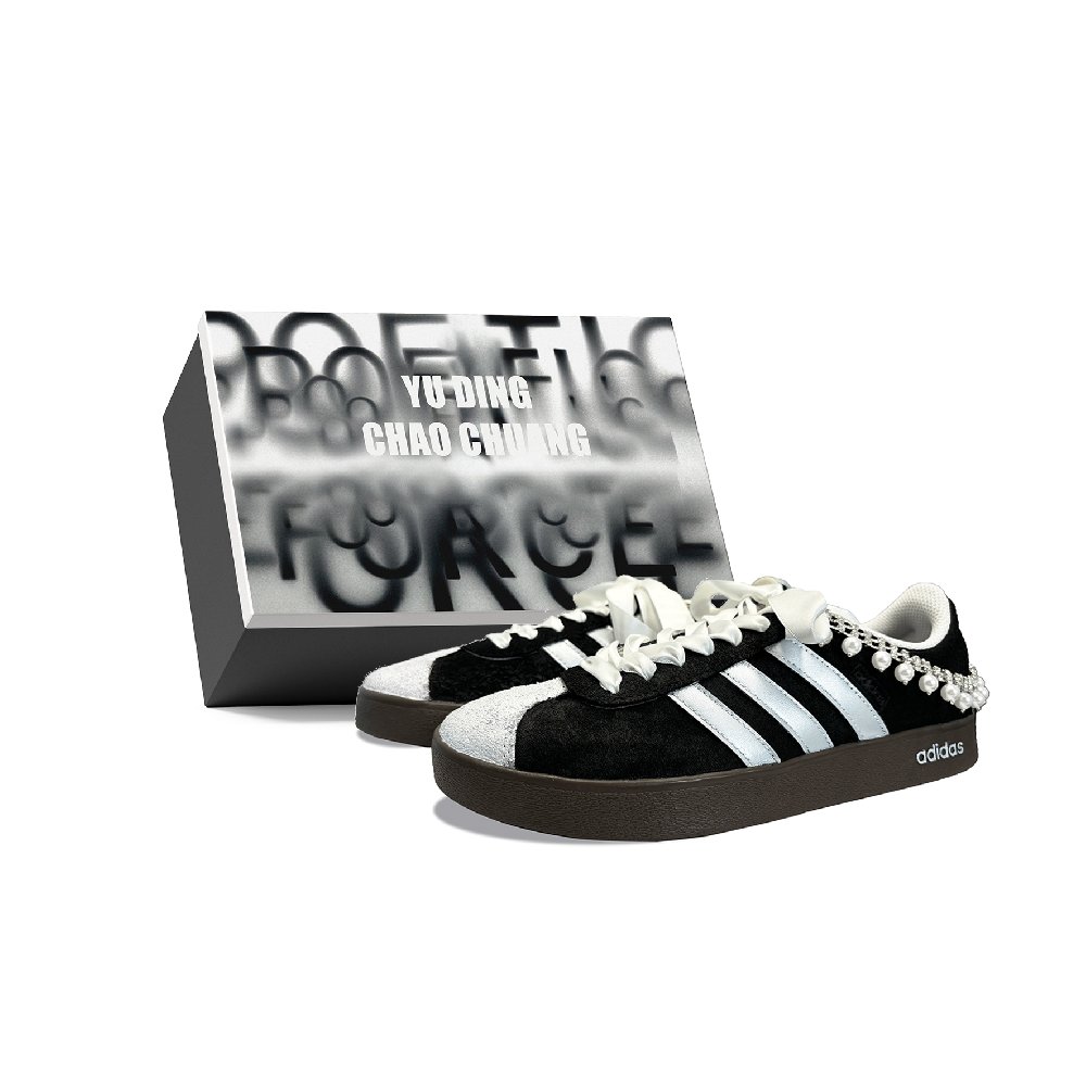 Adidas VL COURT 2.0 YDCC Black Swan Overture, Box Abrasion Resistant Low Top Skateboard Shoes Unisex Black