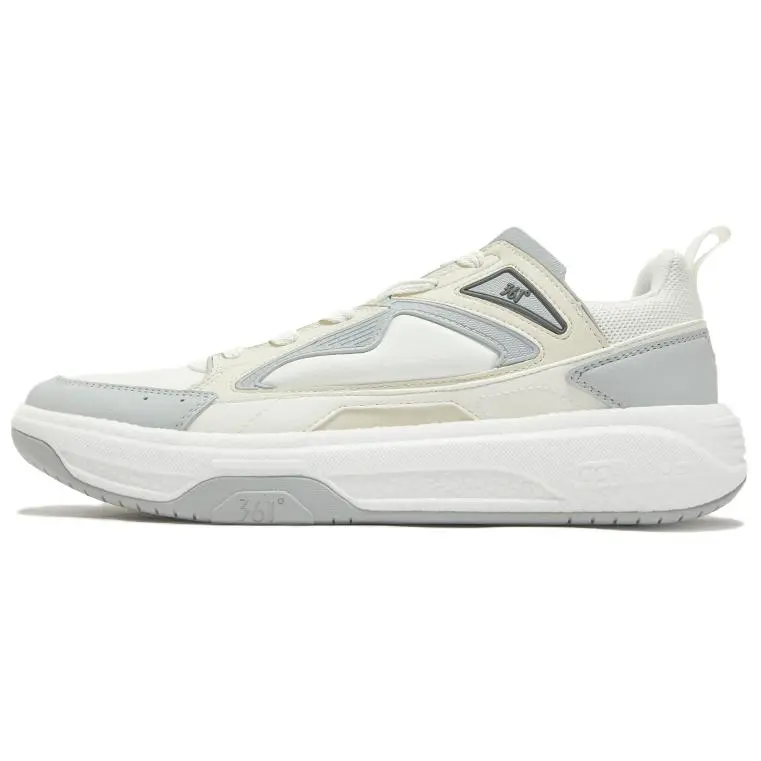 361° Abrasion Resistant Slip Resistant Low Top Skateboard Shoes Men's White Gray