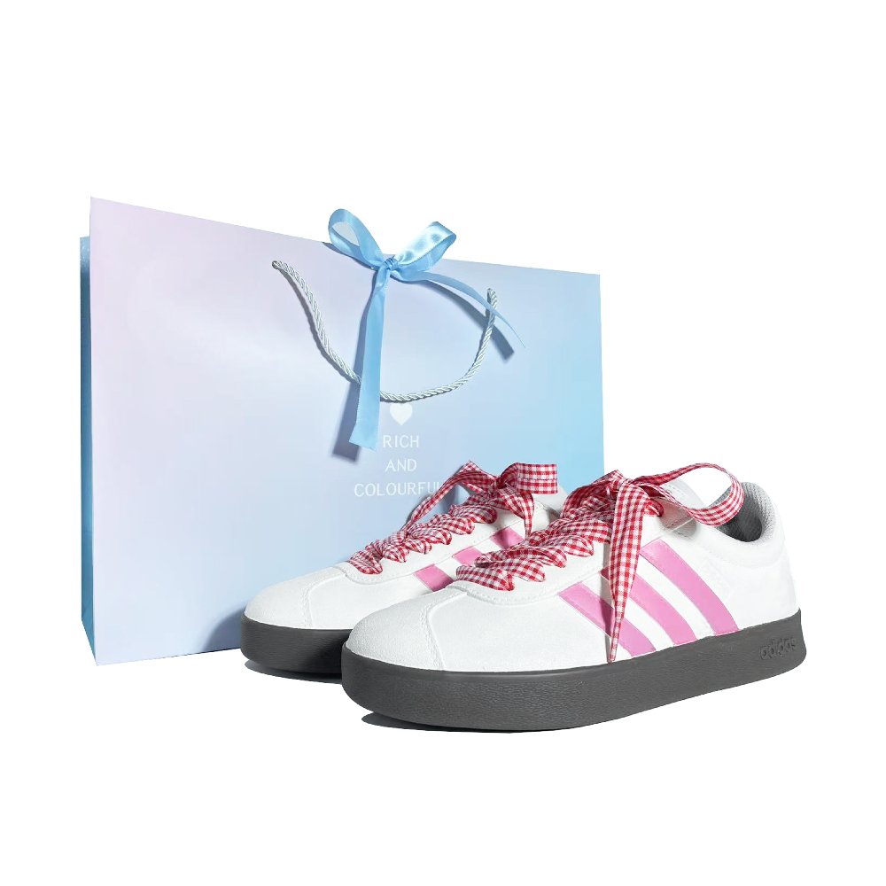 Adidas Neo VL Court Lifestyle Sweetheart Guava Coverage Quick Dry Lightweight Low Top Skateboard Shoes Unisex Beige Red