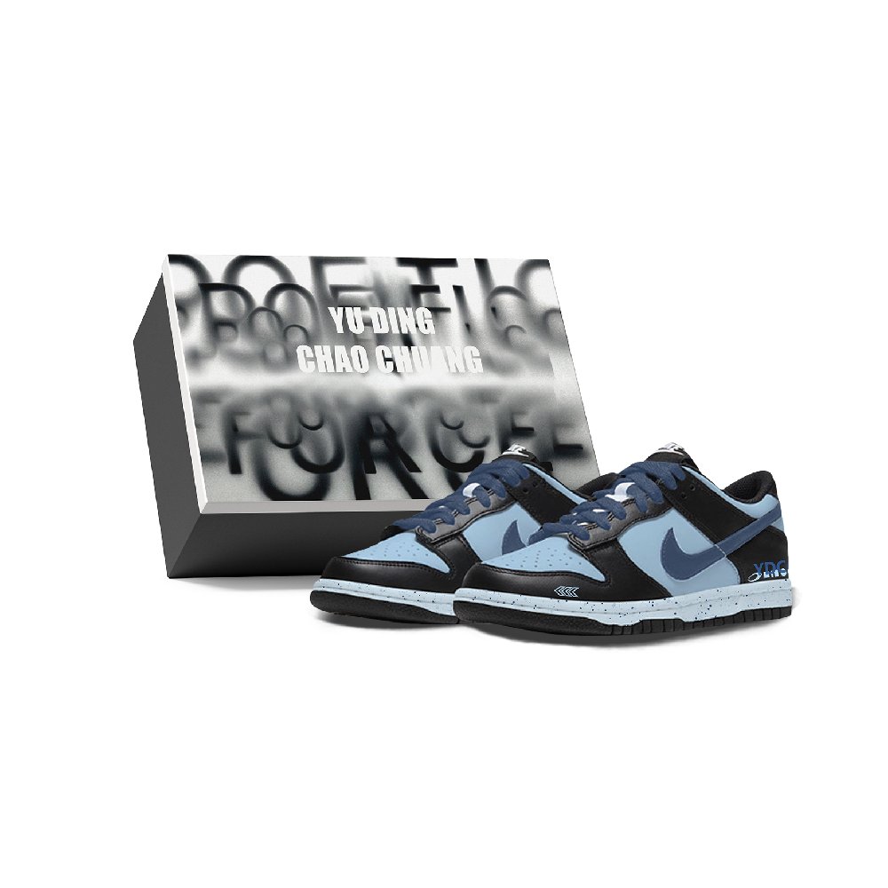 Nike Dunk Anti-Slip And Wear-Resistant Lightweight Low-Top Skateboard Shoes Women's Blue Black