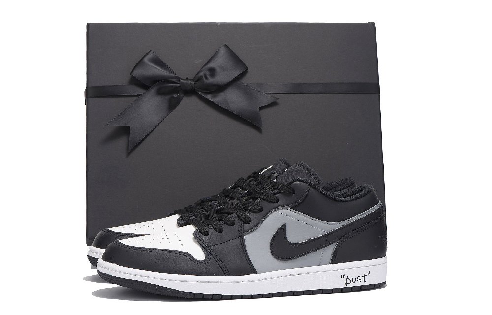 Jordan Air Jordan 1 Anti Slip And Wear Resistant Coverage Low Top Vintage Basketball Shoes Unisex Light Gray