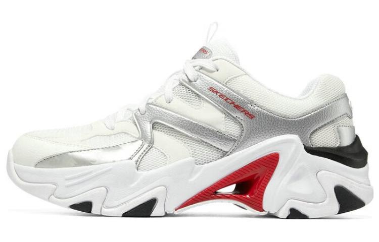 Skechers Stamina V3 Mecha Shoes 3 Low Top Chunky Sneakers Men's White Red