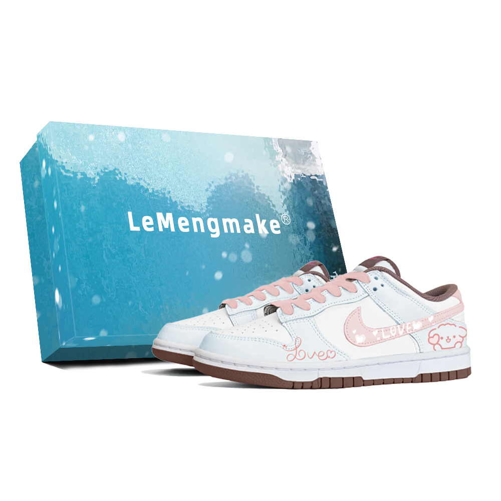 Nike Dunk Slip Resistant Low Top Skateboard Shoes Women's Blue Pink