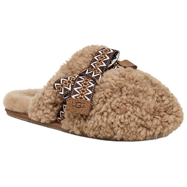 UGG Slip-Resistant Wrap-toe Slippers Women's Chestnut