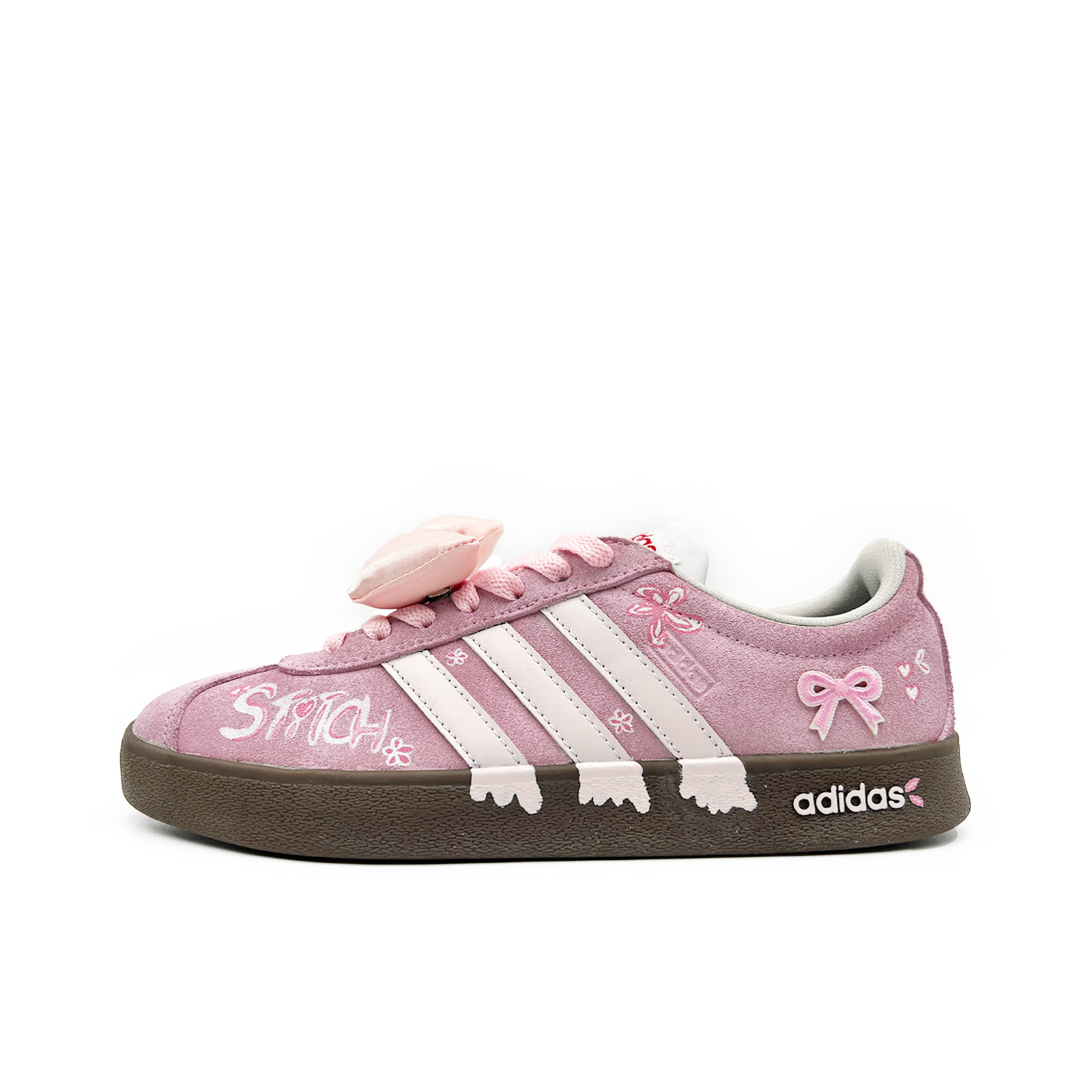 Adidas VL Court 2.0 Skateboard Shoes Unisex Low top White Pink
