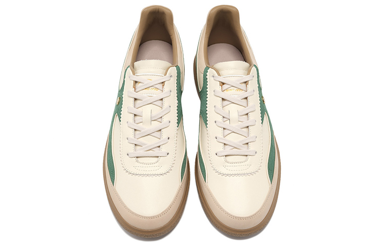 LI-NING 1990 Clouds Slip-Resistant Cushioning Wear-Resistant Low-Top Skateboard Shoes Men's Beige Green