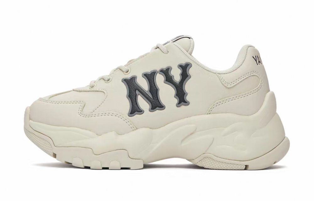 MLB Big Ball Chunky Floral Box Anti Slip Wear Resistant Low Top Chunky Sneakers Women's White