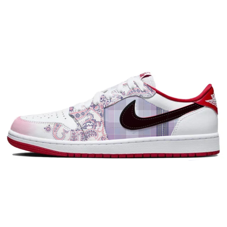 JORDAN Air JORDAN 1 Vintage Basketball Shoes Unisex Low Top White/Red