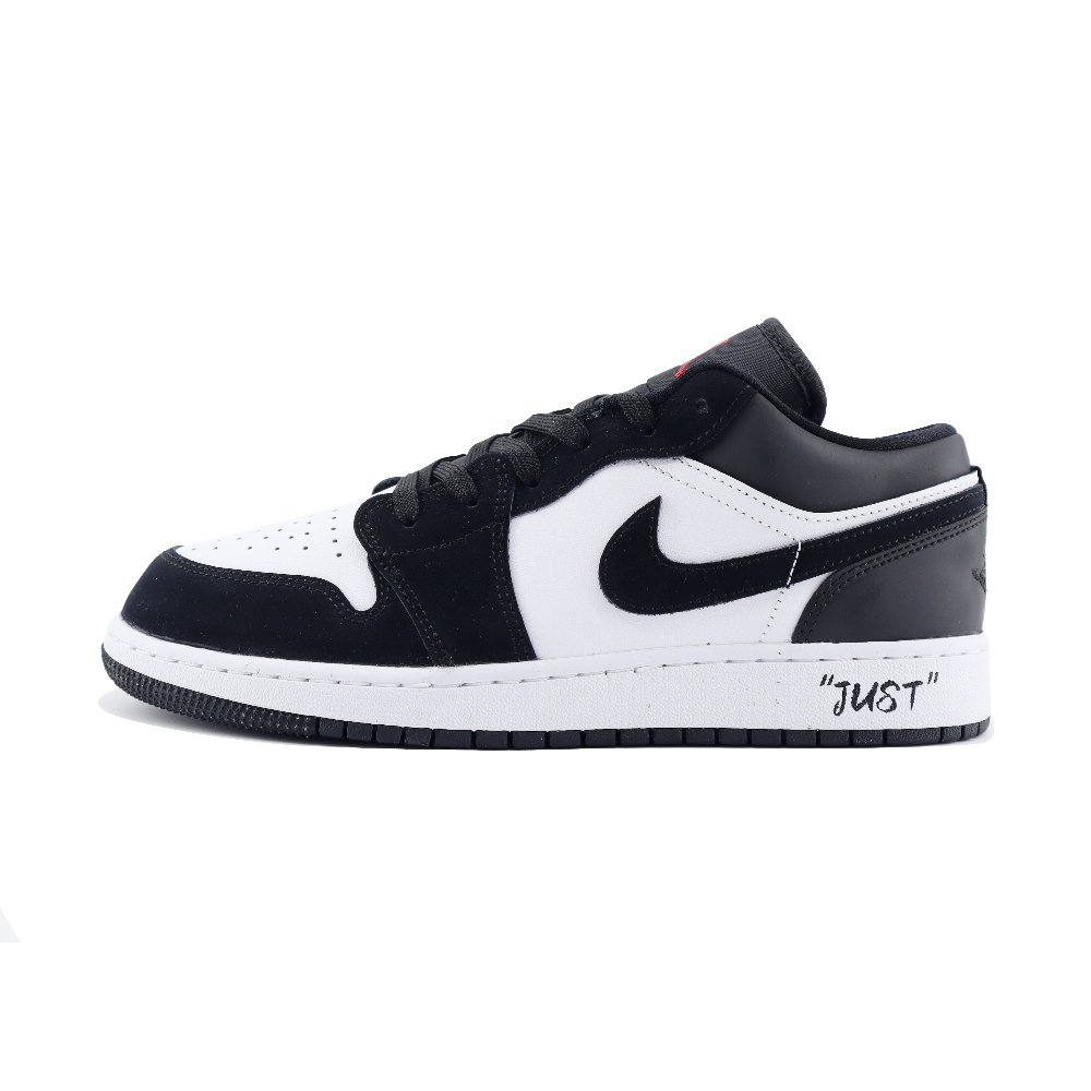 Jordan Air Jordan 1 Anti Slip Wear Resistant Low Top Vintage Basketball Shoes Unisex Black White