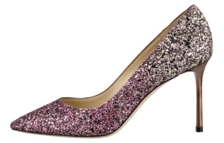 Jimmy Choo ROMY Slim Heel High Heels 6cm Women's Gold Pink